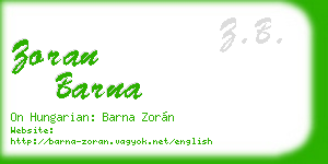 zoran barna business card
