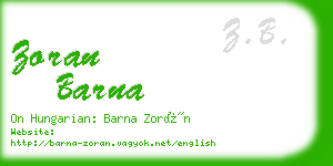 zoran barna business card